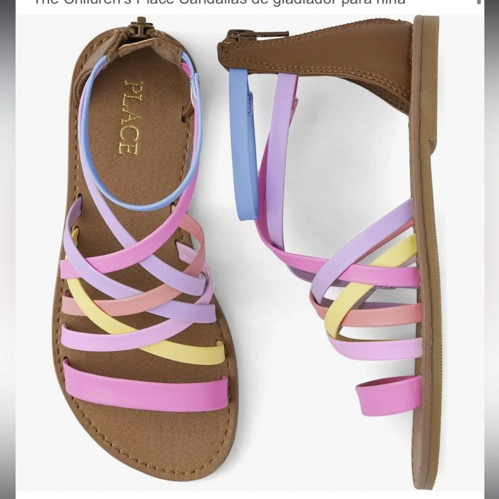 The Children’s Place Girls Rainbow Strappy Gladiator Sandals Size 1